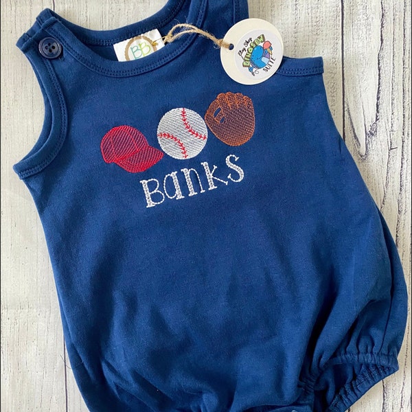 Embroidered baseball shirt, Custom Baseball bubble shirt, Personalized Baseball romper, Baseball trio bodysuit,boy baseball outfit, toddler