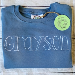 Embroidered Boys name t-shirt, Embroidered Name shirt,Toddler name shirt,Toddler boy name romper,kids personalized bubble, baby name outfit