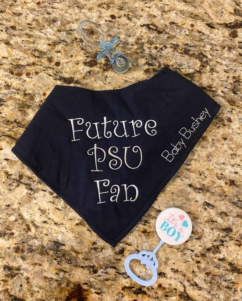 Embroidered Future fan boys bib baby shower gift Personalized college baby bib girls bib team name baby bib baby bib Custom baby bib