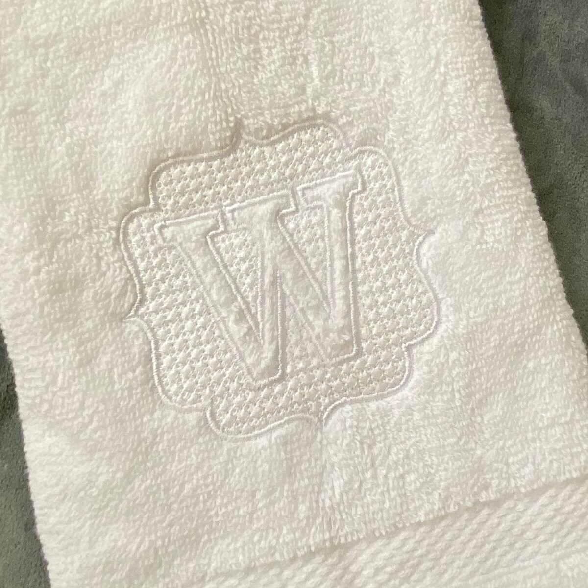 Monogrammed white bath towel, Embossed letter embroidered hand towel, monogrammed initial towel,personalized bath hand towel, housewarming