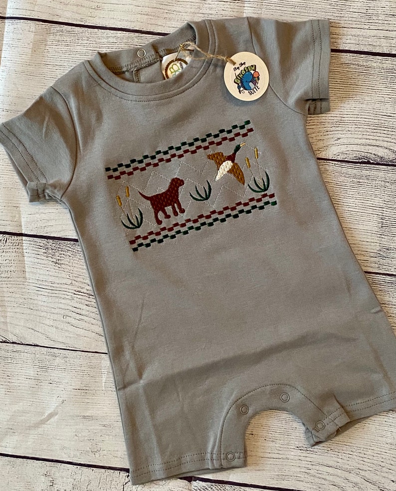 Duck Hunting Applique Romper main image 0