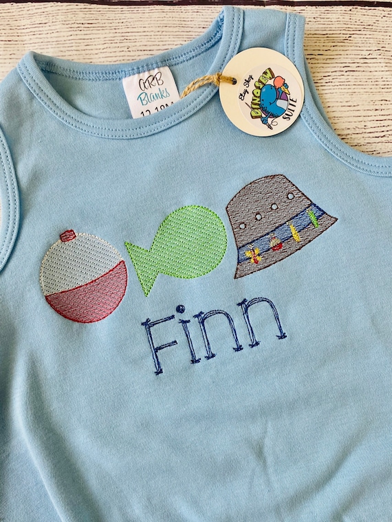 Embroidered Fishing Shirt,custom Fishing Theme Bubble,personalized Fishing  Romper,fishing Trio Bodysuit,toddler Bubble,daddys Fishing Buddy 