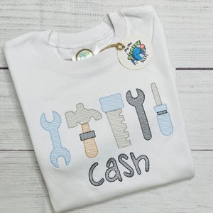 Embroidered tools shirt,Toddler hammer outfit,Personalized drill shirt,toddler toolset outfit,Tools kids shirt,Tool romper