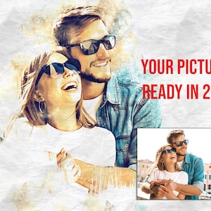 Transform Your Photo into a Custom Watercolor Portrait | Personalized Watercolor | Portrait from Photo | Digital download only