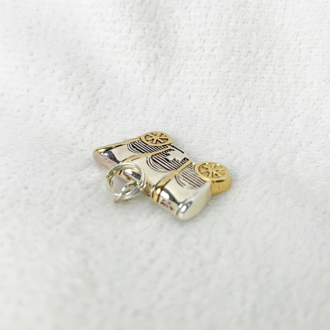 Vintage Bost Covered Wagon Necklace Pendant Silver Gold Tone Etsy