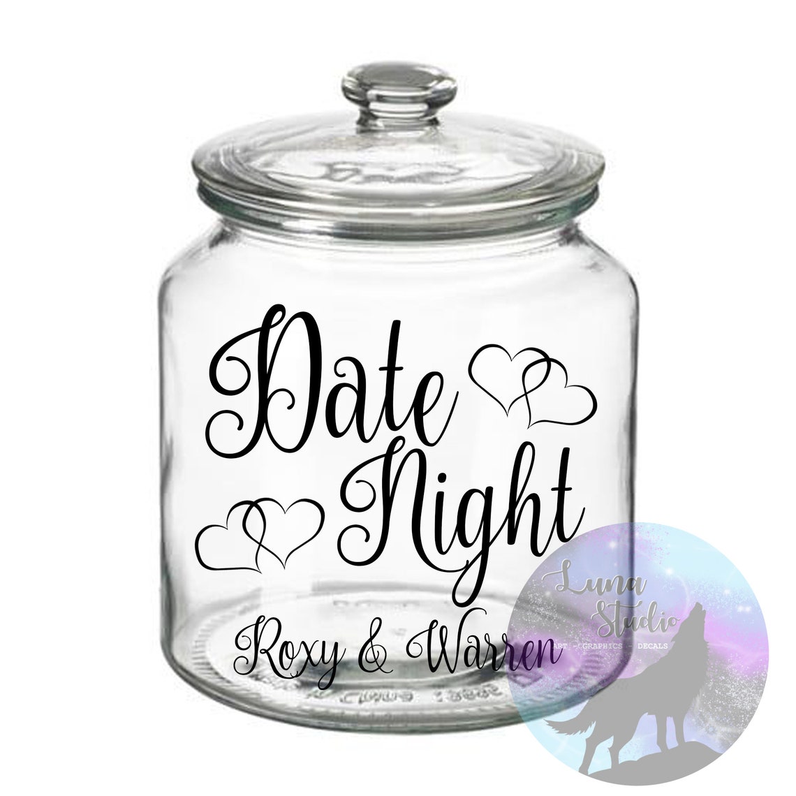 Date Night Jar Personalised Sticker Label Vinyl for Candle Etsy UK