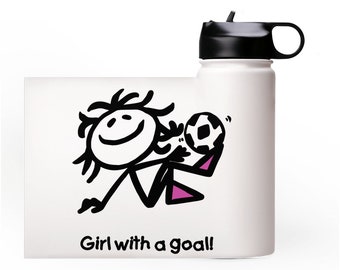 Girl With A Goal Premium 18 ounce Stainless Bottle