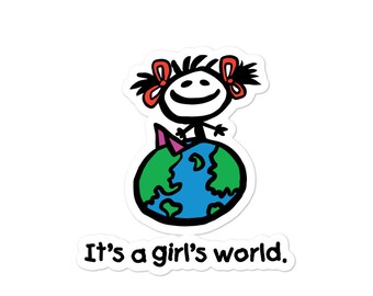 It's A Girl's World Bubble-Free Stickers