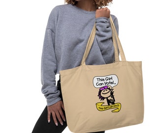 This Girl Can! Vote Large organic tote bag