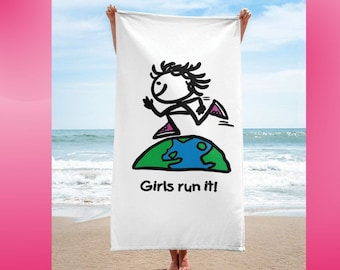 Girl's Run It! Beach Towel