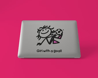 Girl with a Goal! Bubble Free Stickers