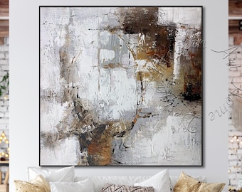 Textured Abstract Painting, Framed Canvas Wall Art, Large Original Soft Modern Painting, Oversize Canvas, Contemporary Decor Abstract Canvas