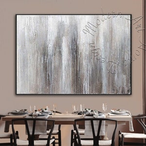Large Abstract Painting on Canvas Original Framed Modern Wall Art Soft Abstract Painting Oversize Canvas Contemporary Decor, Abstract Art