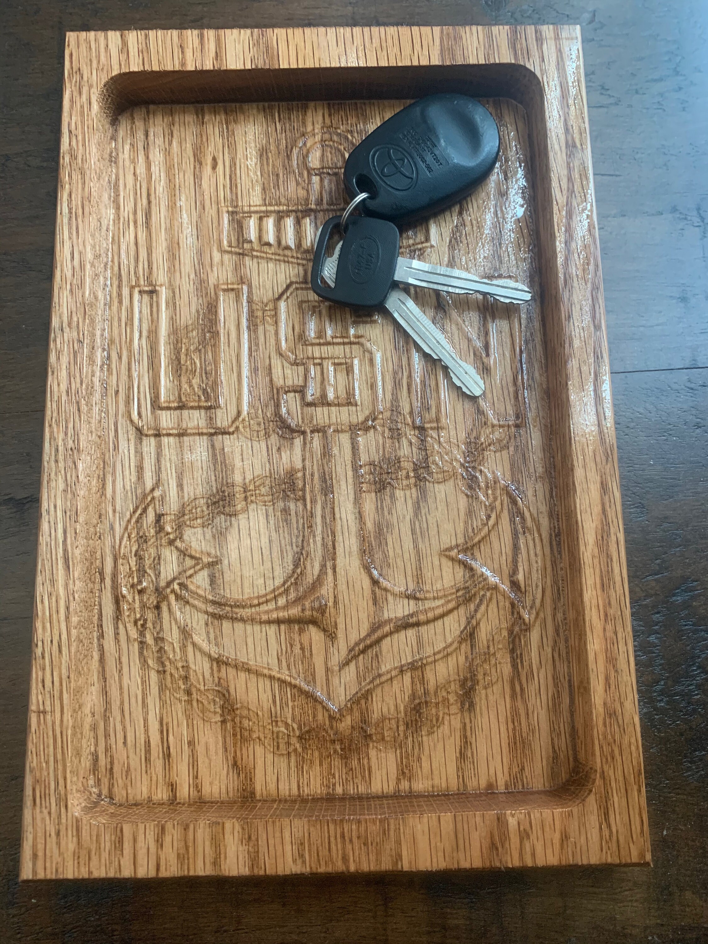 Custom Navy Chief Wood Catch All Tray 10 X 7 Etsy UK