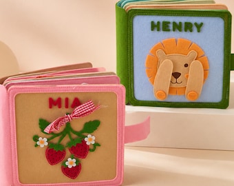 Personalized Handmade felt quiet book, Christmas gift for baby,Customized  Busy book,First birthday present