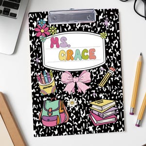 Personalized Teacher Clipboard with Name, Custom Acrylic Clipboard ,Teacher Appreciation Gift, Back to School Gift, Gift from student