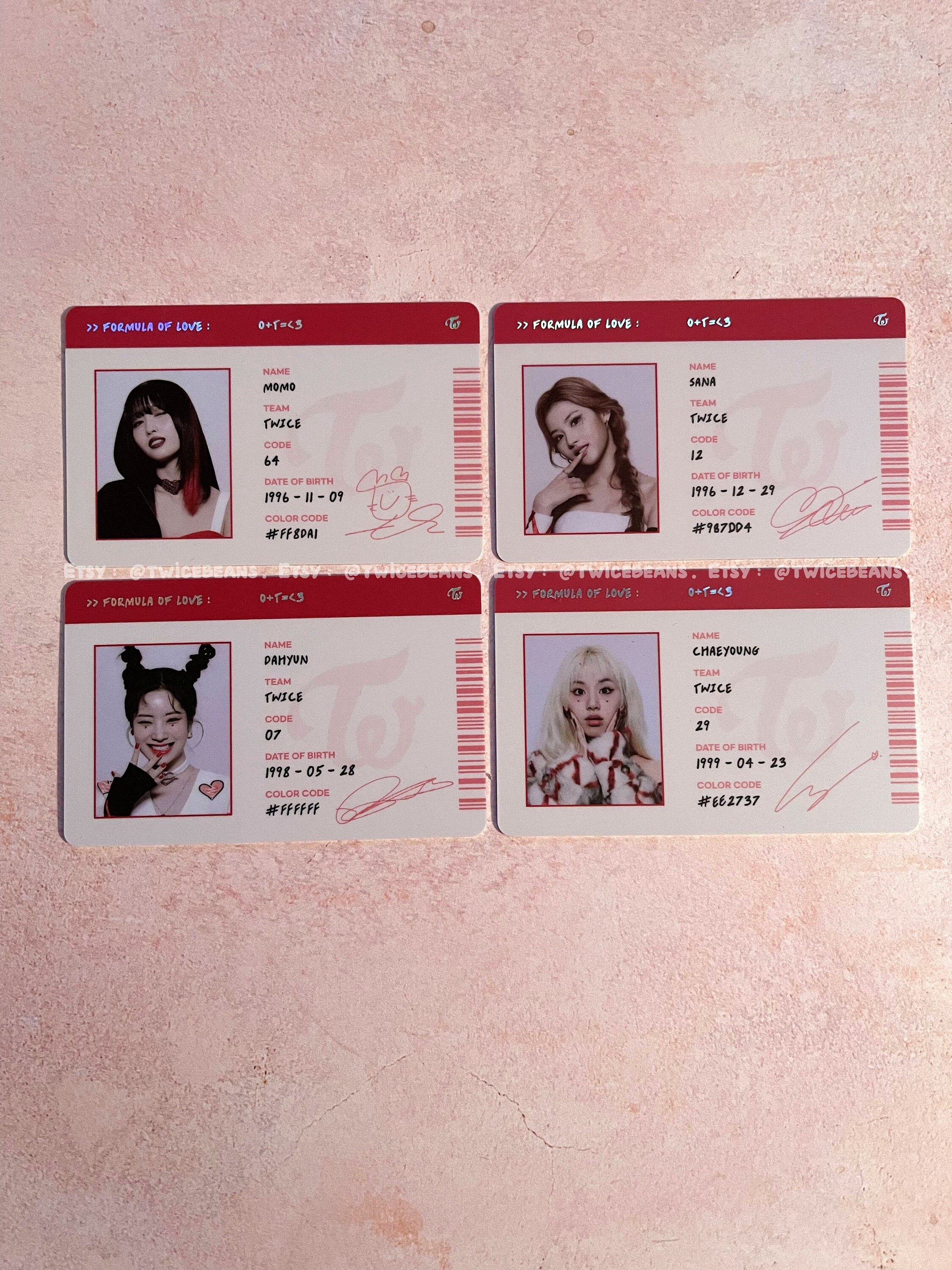 Twice Id Cards Front And Back