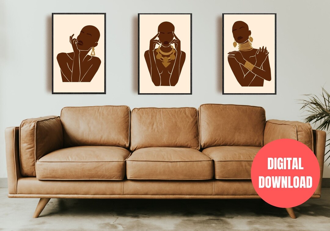 Black Woman Art Set of 3, Wall Gallery Art, Black Girl Art Print ...