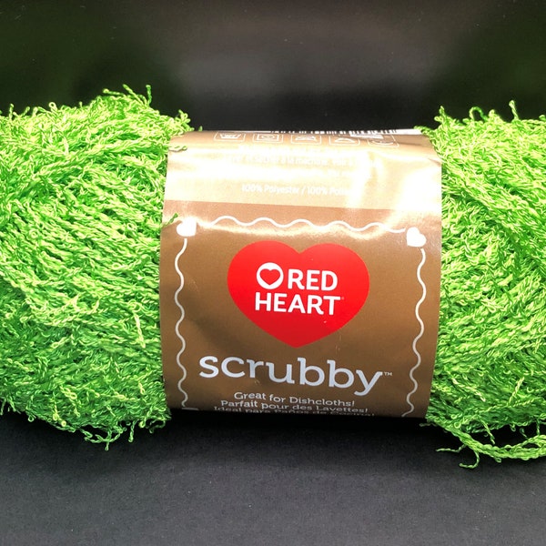 Lime Red Heart Scrubby