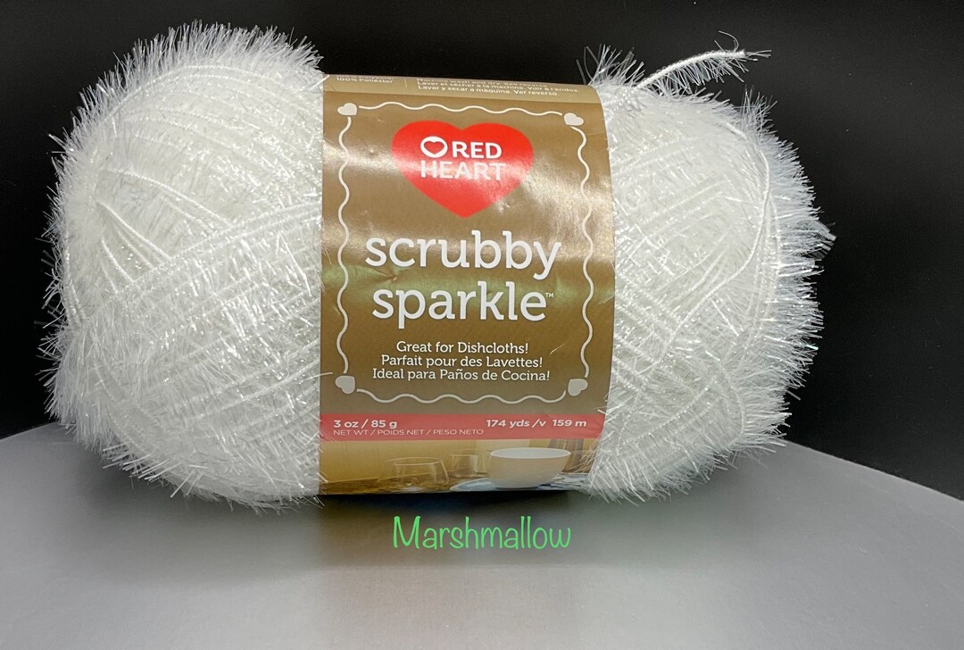 Marshmallow Red Heart Scrubby Sparkle Etsy