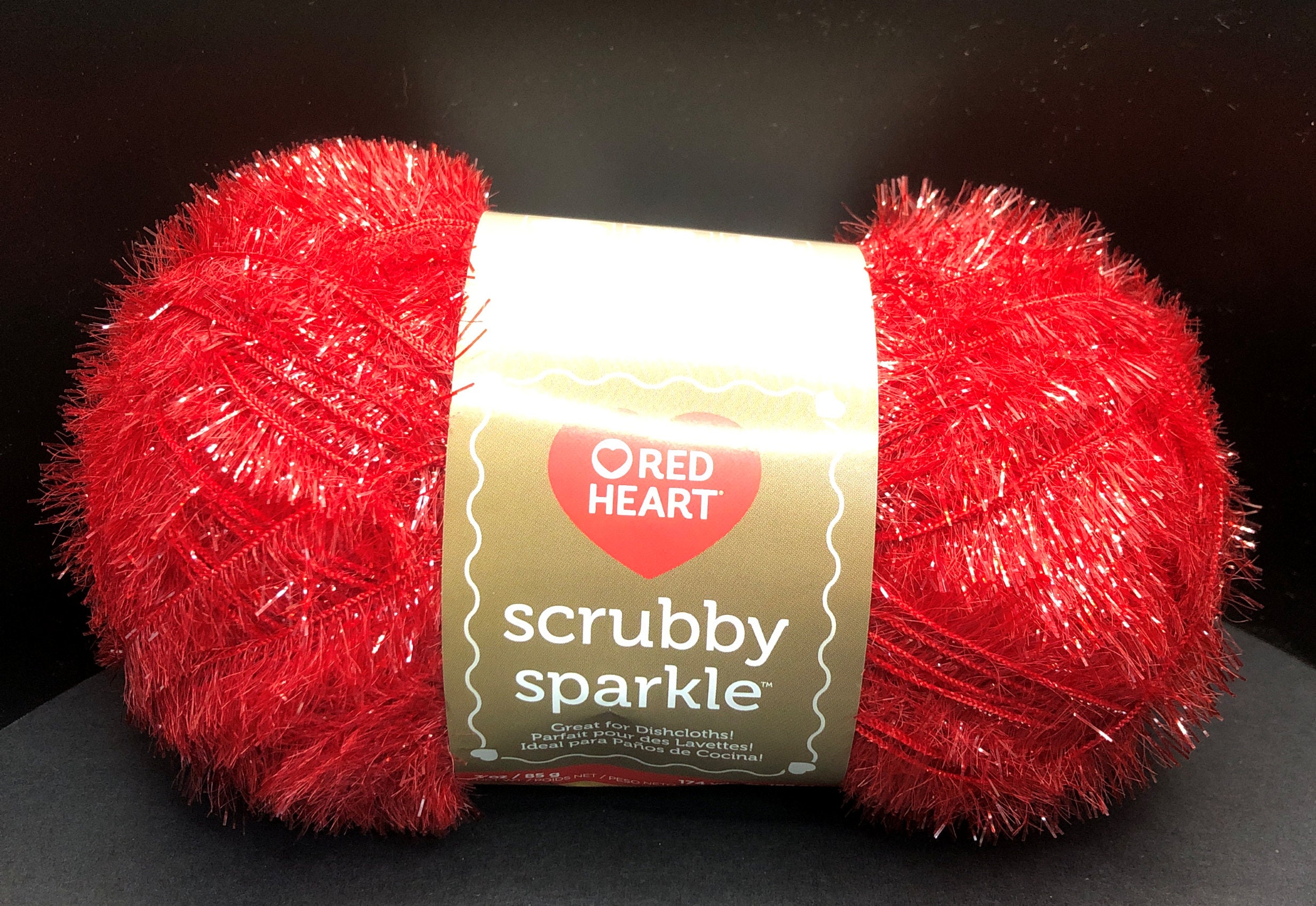 Red Heart Scrubby Sparkle Yarn - Icepop