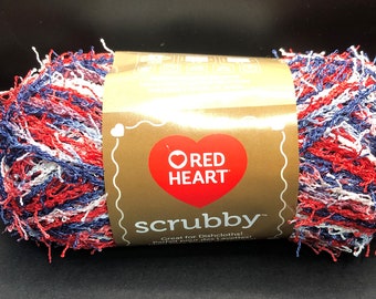 Red Heart Scrubby Cotton Yarn for Dishcloths, Destash Cotton