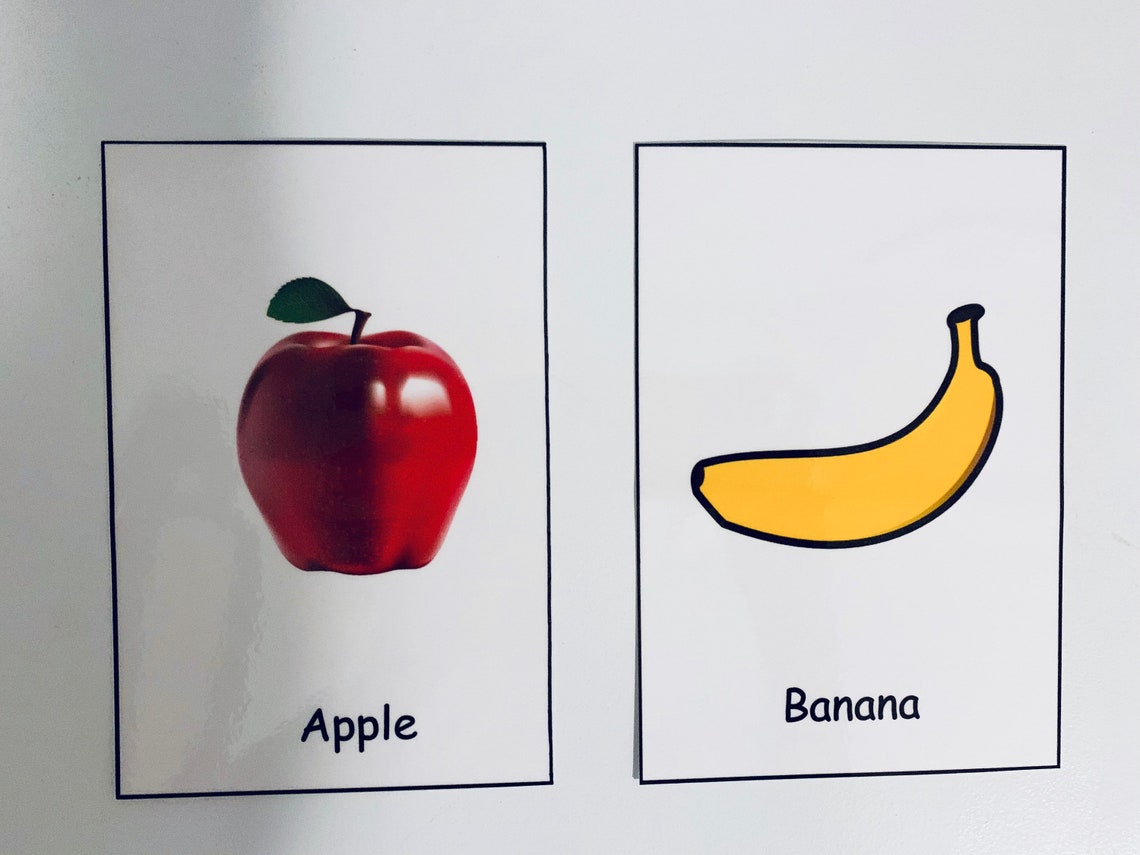 Personalized Montessori Baby Flash Cards 20 Laminated Flash Etsy