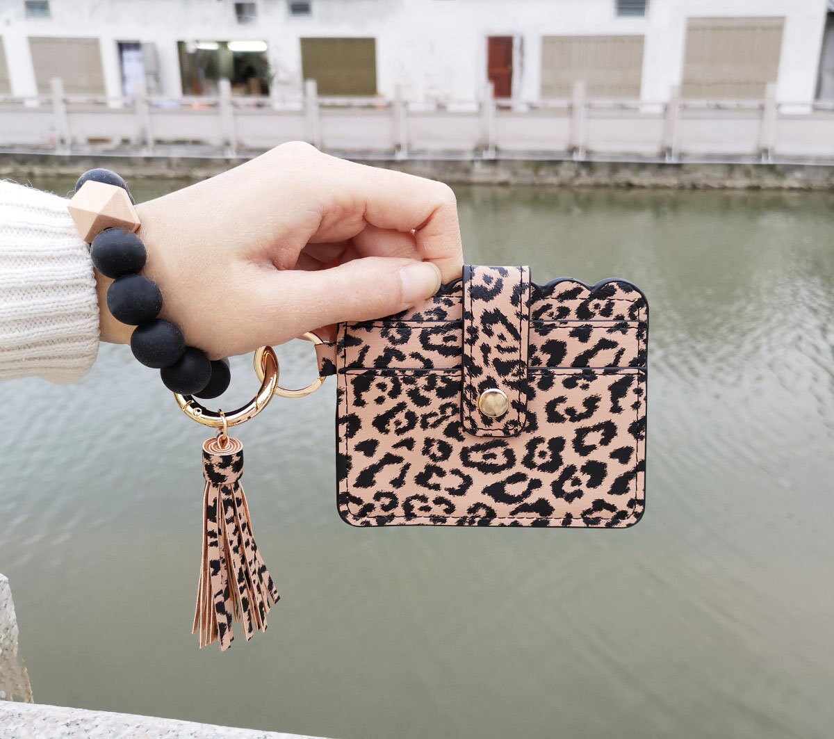 How cute is this leopard print tassel keychain?! 🐆 The shop on