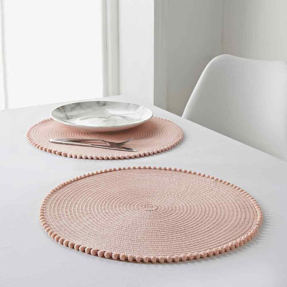 Set of 4/6/8 Table Place Mats Blush Pink Grey Ochre Yellow Etsy UK