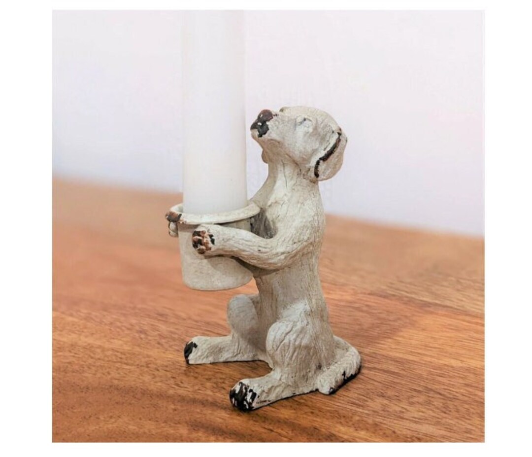 Candle Holder Metal Dog Pet Dinner Table Christmas French Etsy UK
