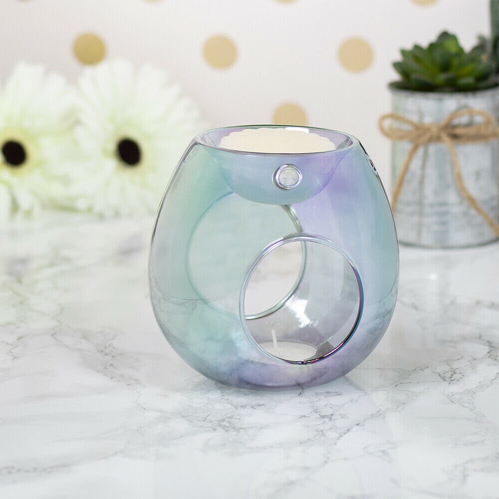 Wax Melt Oil Burner Fragrance Scented Oil Warmer Round Glass Etsy UK