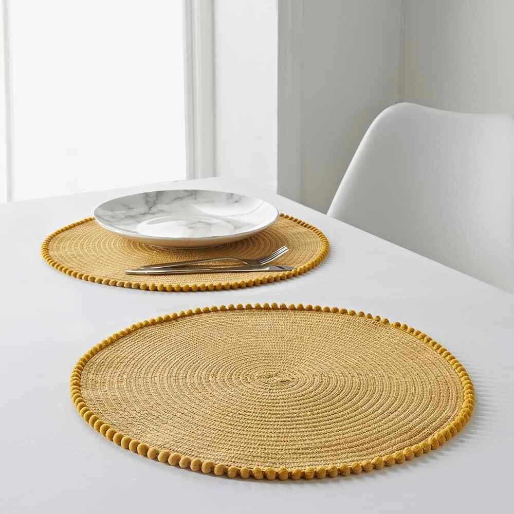 Set of 4/6/8 Table Place Mats Blush Pink Grey Ochre Yellow Etsy UK