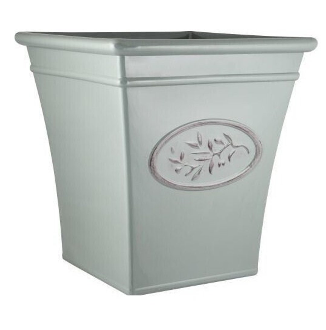 Large Square Olive Grey Plastic Plant Pot 40cm Gloss Tall 32L Etsy