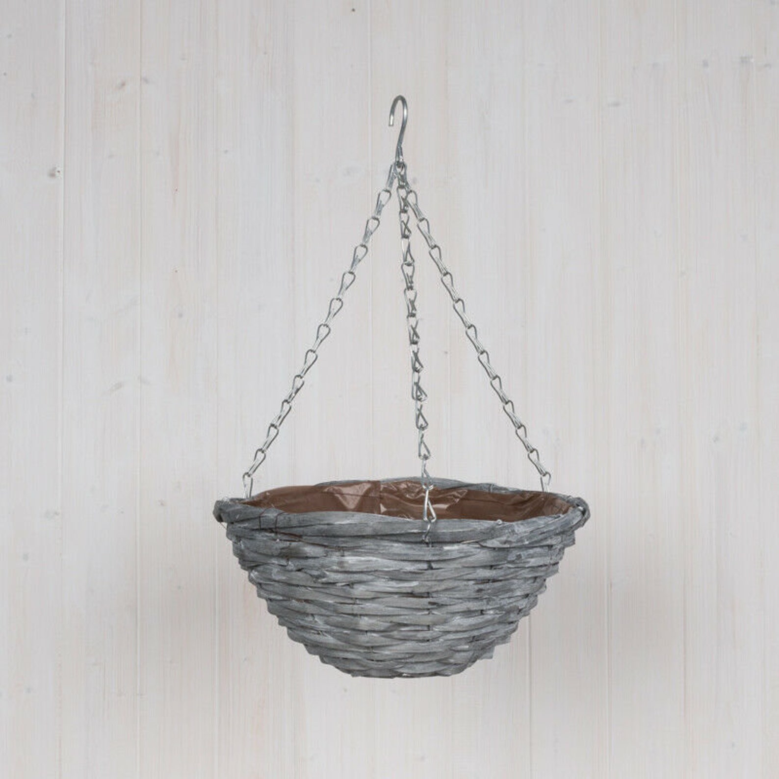 grey wicker hanging baskets