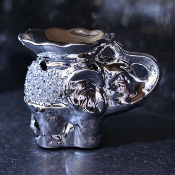 Silver Diamante Wax Melt Oil Burner Tea Light Candle Holder Home Christmas Decor 