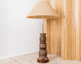 XXL ceramic floor lamp with lampshade - 1960s