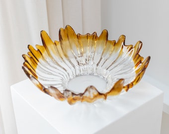 XL Finnish Vintage Glass Bowl - Humppila Era - Mid Century Design - 1970s