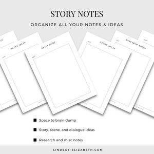 Story Planner Bundle Letter Size Printable PDF Inserts image 4