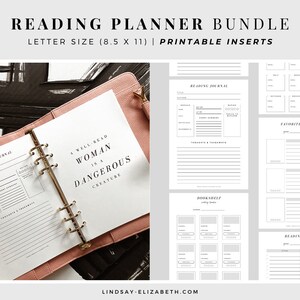 Reading Journal Bundle, Letter Size | Printable PDF Inserts | Book Lover’s Planner | Book Planner Inserts | Reading Log | Reading Tracker