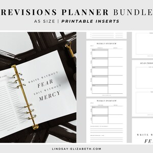 Revisions Planner for Writers, A5 | Printable PDF Inserts | Writing Planner | Author Planner | Editing Planner | Novel Editing