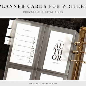 Planner Cards for Writers, Set of 10 | Word Count Tracker | Writing Goals Tracker | Inspiring Quotes for Writers and Authors | Printable PDF