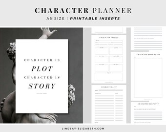 Tekenplanner, A5 | Afdrukbare pdf-bijvoegsels | Tekenwerkbladen | Romanplanning | NaNoWriMo | Esthetische planner voor schrijvers