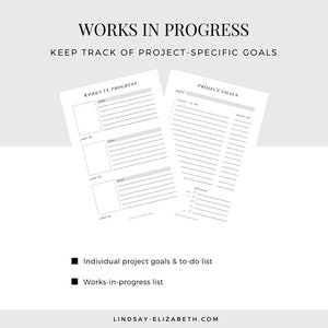 Writing Goals Bundle, A5 Printable PDF Inserts Project Goals Word Count Tracker NaNoWriMo Tracker Planner for Authors & Writers image 2