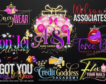 Custom Logo, Logo Design, Feminine Logo, Beauty Logo, Lash Logo, Nails logo, Makeup Logo, Glitter Logo Design, Cosmetic Logo, Eyelash Logo