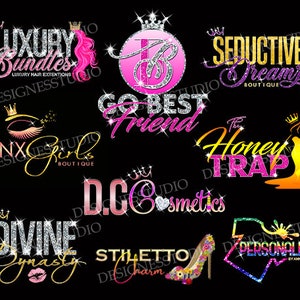 Logo Design, Custom logo design, Beauty logo, Hair logo, Custom logo design business , Feminine logo, Glitter logo, Eyelash logo, Nails logo