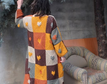 Afghan Sweater - Etsy 爆速黒字化 Sweater Knit Patchwork PROPOSITION ニット/セーター