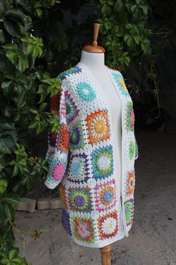 Granny Square Cardigan Multicolor 
