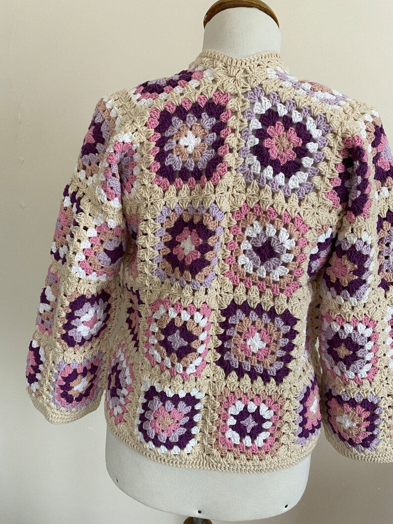 Granny Square Cardigan Crochet Jacket Granny Square Sweater Etsy