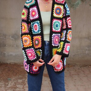 Granny Square Afghan Coat Boho Crochet Jacket Granny Square - Etsy