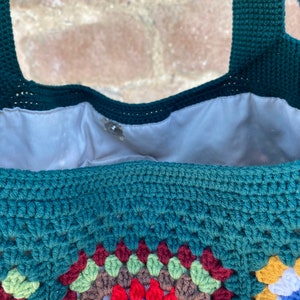 Crochet Bag, Granny Square Bag, Afghan Bag, Hobo Bag, Hippie Bag, Crochet Tote Bag, Retro Bag, Vintage Style, Crochet Purse, Gift for Her image 6